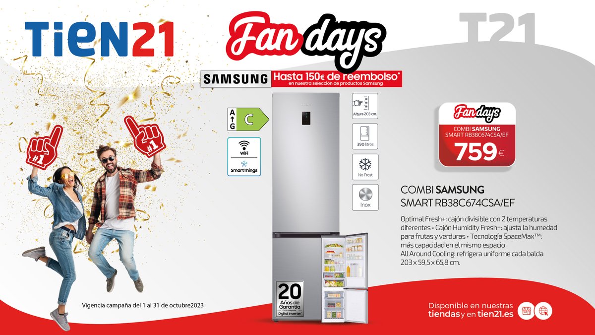 ElectroBroseta's tweet photo. ¡Aún puedes aprovechar esta oferta de #frigoríficos con los #fandays de #octubre! https://t.co/cYkvODO9aq