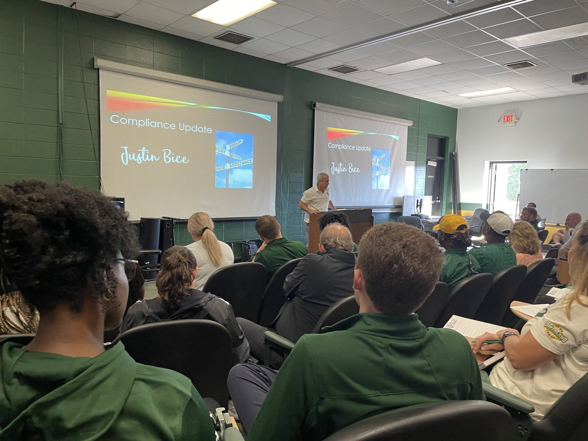 Time well spent with ⁦<a href="/oursoutheastern/">Southeastern LA Univ</a>⁩ Athletics family this morning!! Compliance Jeopardy was impressive!! Coaches v.s. Staff!! Well Done Lion Athletics!!