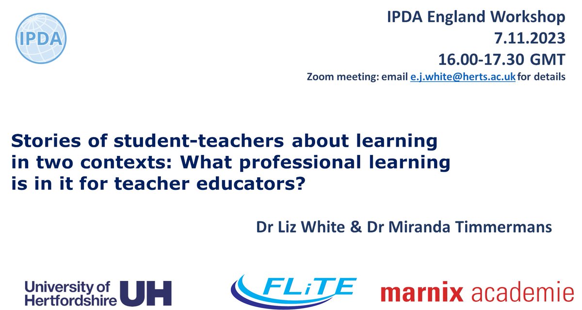 #teachereducator date for your diary @EnglandIpda @ipda_prof_learn @UCET_UK @NASBTT @UHertsResearch @UH_Education @CollectivED1 @CriticalPub @ForumTED