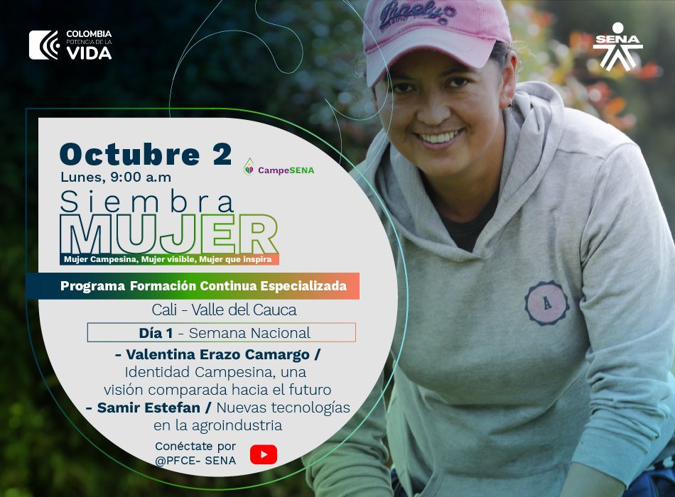 asodesing's tweet photo. #Asodesing , #EnVivo🛑 El Programa de Formación Continua Especializada y el @SENAComunica los invita a participar en la semana Nacional de Transferencia de Conocimiento SENA.
🔗 https://t.co/yWsJFEiaua #SENAConLasEmpresas #SemanaNacionalPFCE #SiembraMujer https://t.co/hzDbpFIw0J