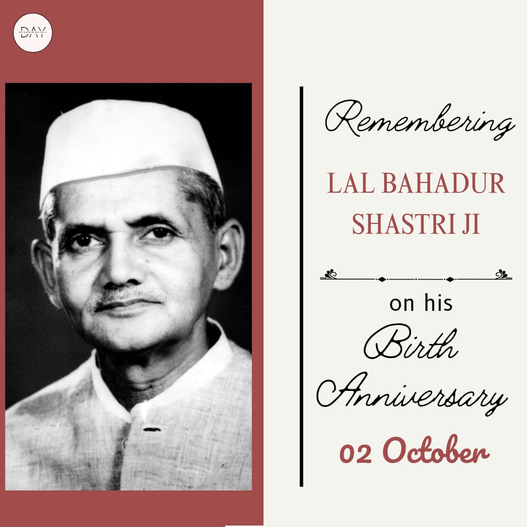 DAYfoundat008's tweet photo. Remembering our 2nd Prime Minister LAL BAHADUR SHASHTRI JI on his 119th Birth Anniversary.💐💐💐 #DAYFOUNDATION https://t.co/4ErJn1BaQD