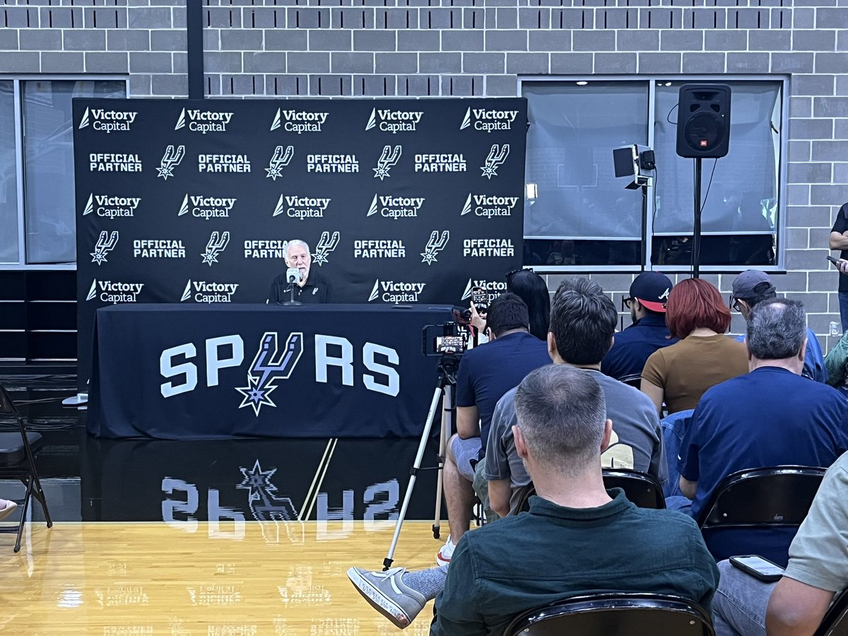 VVinzetta's tweet image. Pop says this season is as much about winning as last season was about learning. #SpursMediaDay
