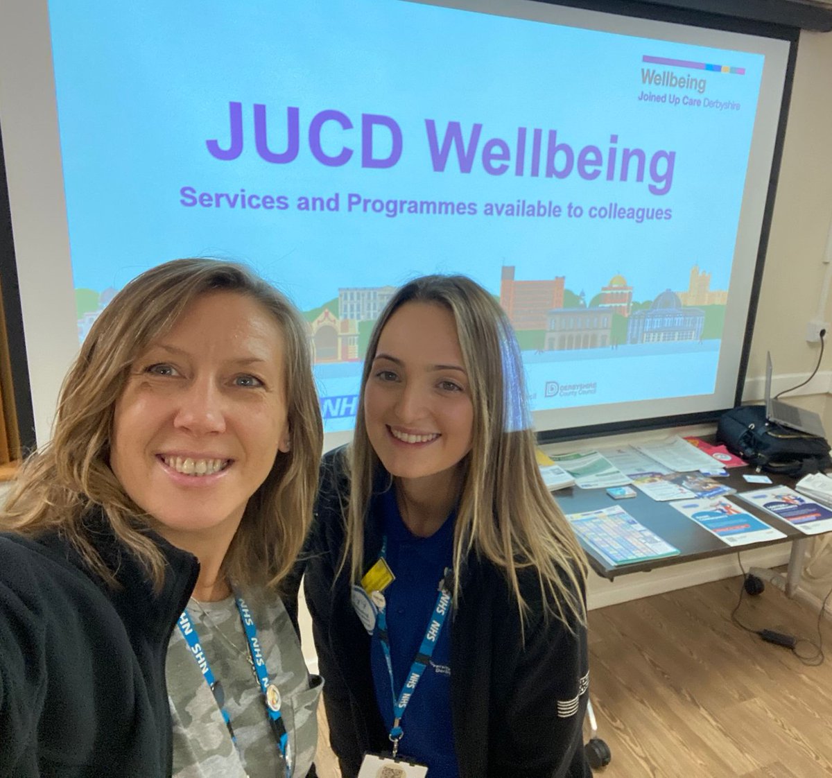 JucdWellbeing's tweet photo. Well done to our Health Improvement Advisors, Ula &amp; Maia who attended @joinedupcare Celebration of Nursing &amp; Midwifery Conference 🌟

The fab duo delivered a series of well received wellbeing sessions, to help showcase the wealth of wellbeing services available for colleagues 👏 https://t.co/NRgV3FTAnq