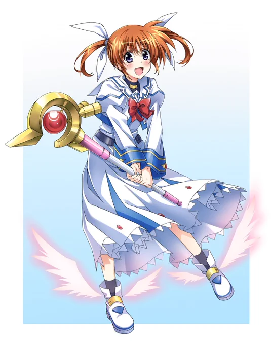 微妙に修正して、ペン入れして、色塗って完成 #nanoha