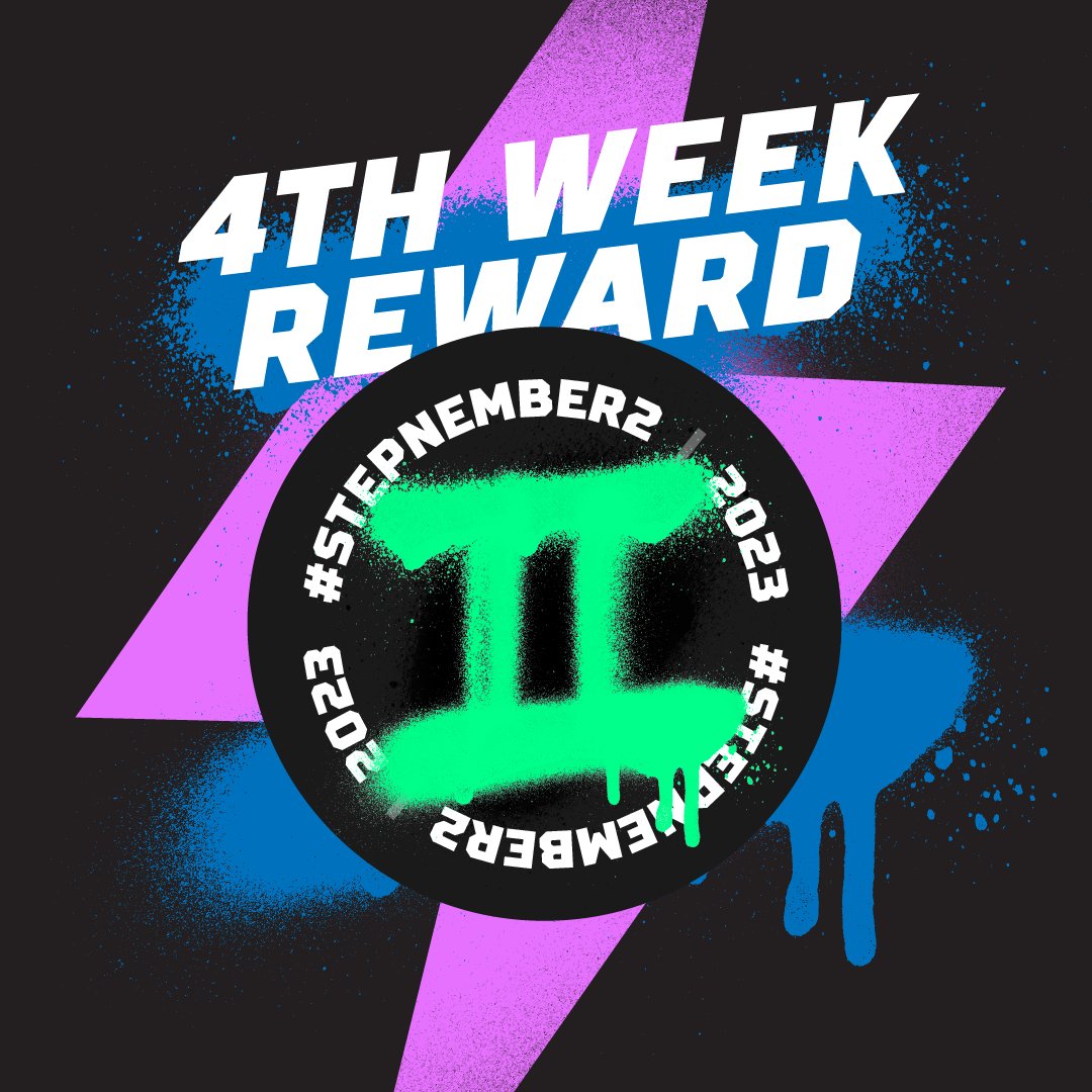 Stepnofficial's tweet photo. 💥 The 4th week of #STEPNEMBER2 is over!

For the players who completed the 4 in-app events, you might have received this brand new STEPNEMBER2 Badge 🔥

Thank you, everyone, for your participation in these events 💚 https://t.co/5WlO54NZcP
