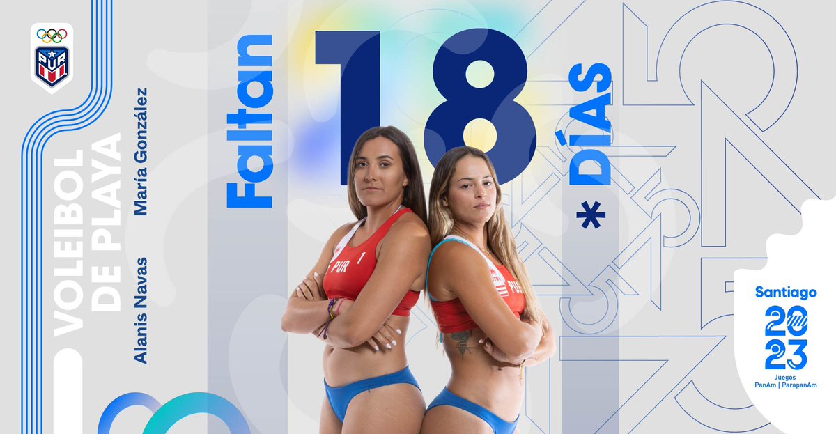 Comité Olímpico PUR (@comiteolimpico) on Twitter photo 🎉 1️⃣8️⃣ días para que comience la acción en <a href="/santiago2023/">Santiago 2023</a> 🇨🇱
🏖🏐 La dupla Navas/González dará todo en la arena del 21 al 27 de octubre en el Centro de Voleibol de Playa Peñalolén.
¡Apoya a nuestros atletas en los Juegos Panamericanos #Santiago2023 ! 🎉 1️⃣8️⃣ días para que comience la acción en <a href="/santiago2023/">Santiago 2023</a> 🇨🇱
🏖🏐 La dupla Navas/González dará todo en la arena del 21 al 27 de octubre en el Centro de Voleibol de Playa Peñalolén.
¡Apoya a nuestros atletas en los Juegos Panamericanos #Santiago2023 !