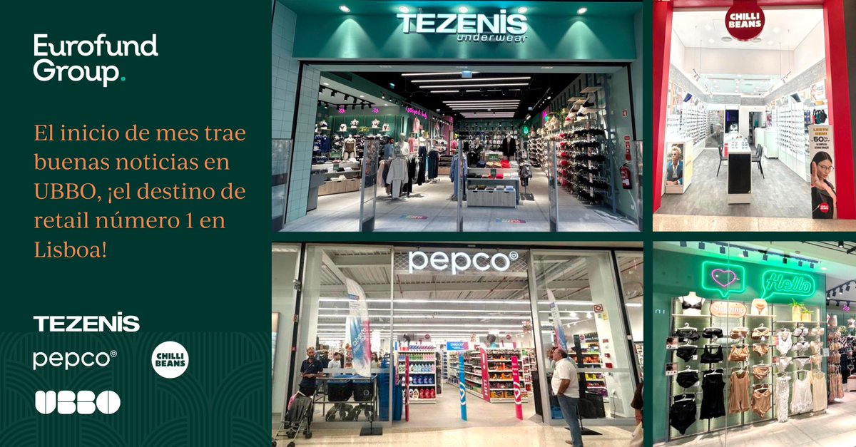 El inicio de mes trae muy buenas noticias en UBBO, ¡el destino de retail número 1 en Lisboa!

Nos alegra dar la bienvenida a Pepco y <a href="/chillibeans/">CHILLI BEANS</a> al shopping resort; además <a href="/tezenis/">Tezenis</a> ha reformado su tienda adaptandola a la nueva imagen y tendencias con un espacio más luminoso.
