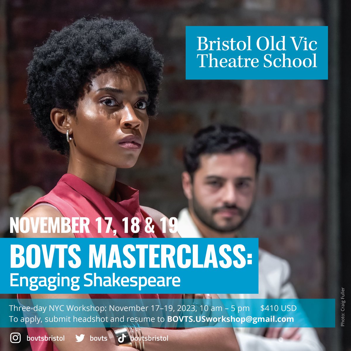 BOVTSintheUSA's tweet photo. Excited to announce the @BOVTS 3-day Shakespeare Masterclass in NYC with @GBrumlik &amp; #CarolFairlamb, 11/17-11/20 (10a-5p) at @ripleygrier!  $410 USD. Send headshot &amp; resume to BOVTS.USworkshop@gmail.com to apply! https://t.co/b0FDh0F8gN