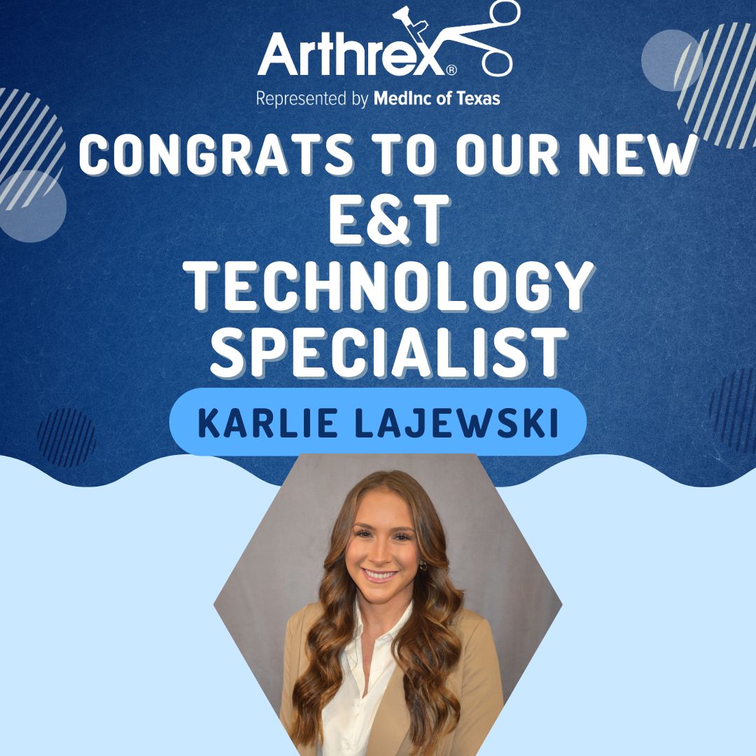 MedincT's tweet photo. Meet our newest Technology Specialist, Karlie! She completed months of training along with a 5-day intensive testing program at Arthrex Global Headquarters in order to achieve "Specialists" status. We are very proud of her! https://t.co/M7lDfOSWdG