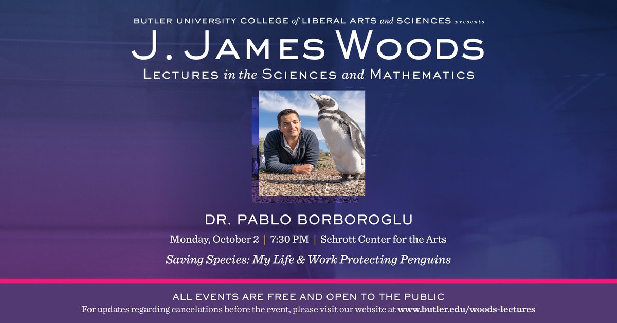 Free and open to the public: Indianapolis Prize winner Dr. Pablo Borboroglu will speak at Butler University tonight at 7:30 about his important penguin conservation efforts.