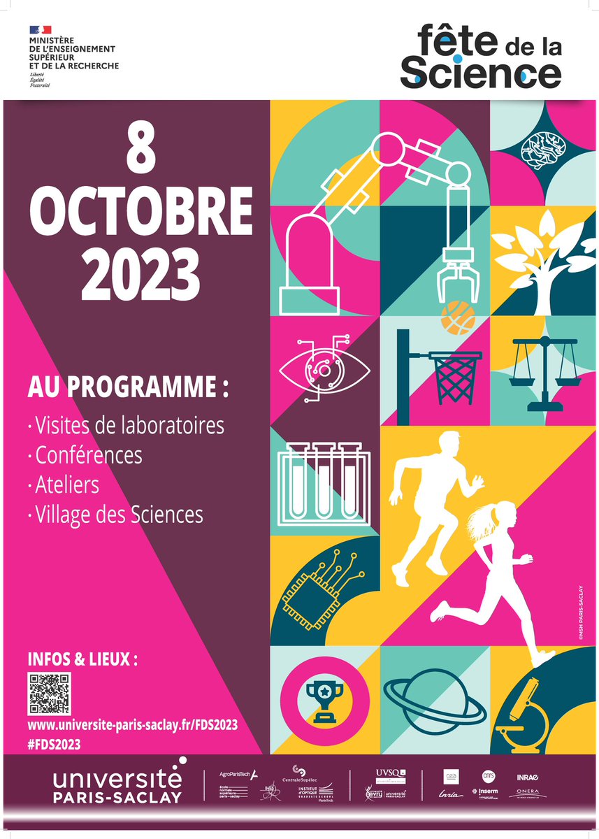 [#FDS2023] 📢🗓️
Ce dimanche 8 octobre, les laboratoires de la Faculté des Sciences d’Orsay <a href="/UnivParisSaclay/">Université Paris-Saclay</a> ouvrent leurs portes pour la Fête de la Science 🥳
Au programme : ateliers, escape games, visites, expos et pleins d’autres ! 
➡️ Toutes les infos : tinyurl.com/yc6zvapb