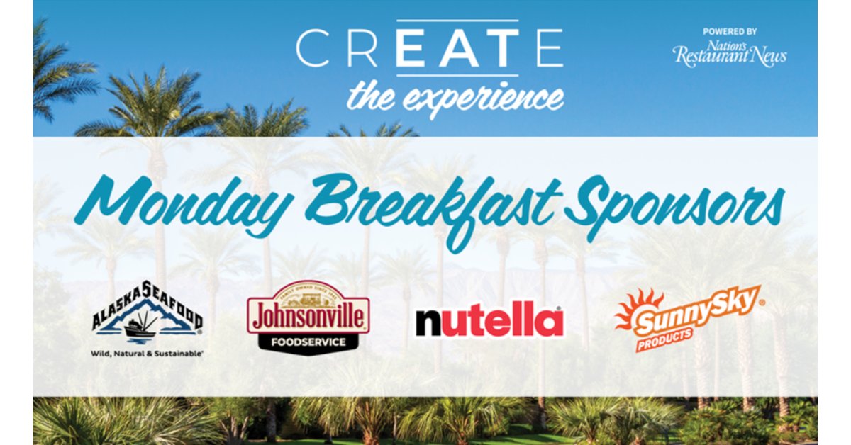 Join us for breakfast this morning from 8am – 9am at the Conference Center Patio. Thanks to our Breakfast Sponsors Alaska Seafood, Johnsonville, Nutella and Sunny Sky Products. #CREATEtogether #CREATE23 #palmsprings