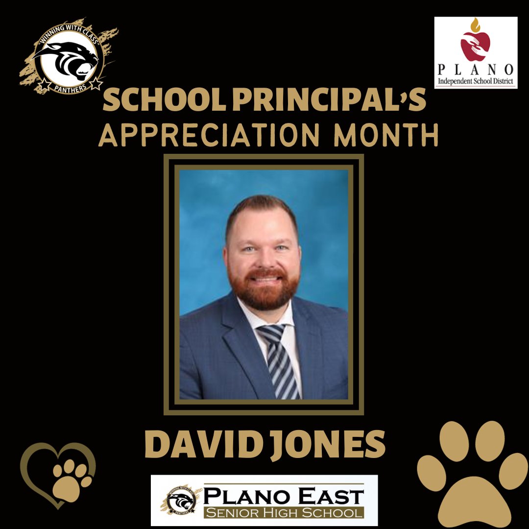 It is National School Principal's Month, &amp; East would like to celebrate our new principal Mr. Jones. When you see him in the halls (&amp; you WILL see him out and about) introduce yourself &amp; get to know him. #ThankAPrincipal #PlanoISDPoweredbyLearning #PlanoISDDedicatedtoCaring