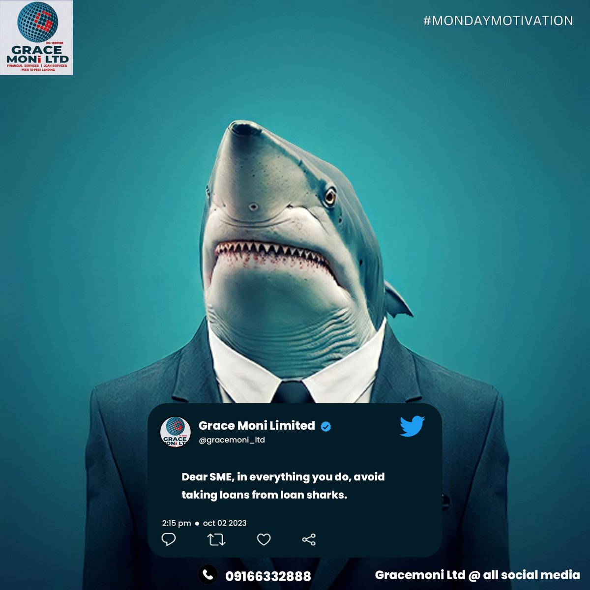 gracemoni_ltd's tweet photo. While access to funding is essential.
Here's how to safeguard your SME from loan sharks:
a. Research Thoroughly
b. Understand the Terms
c. Explore Alternatives
#yourfinancialfriend #gracemoniltd
#MercyEke Ceec Amaka Adekunle NLC and TUC Erica GOD OF ALEX https://t.co/vPFc6IrSjq