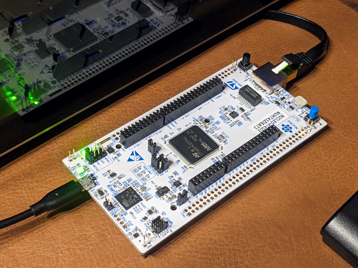 shirokunet's tweet photo. rosconjp で高瀬先生のプレゼン見て mros2 試してみた。ethernet が標準で付いている NUCLEO-H743ZI2 を選択。

https://t.co/Uv7tBxRrGr https://t.co/XB77qQE3w6