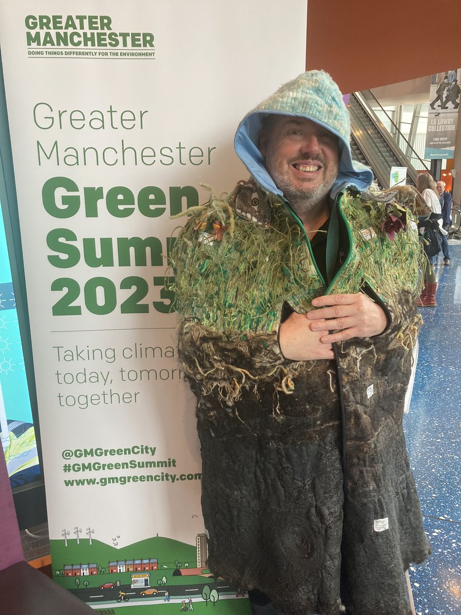 Peat poncho at GM Green Summit @GMGreenCity @Lancswildlife @WildlifeTrusts