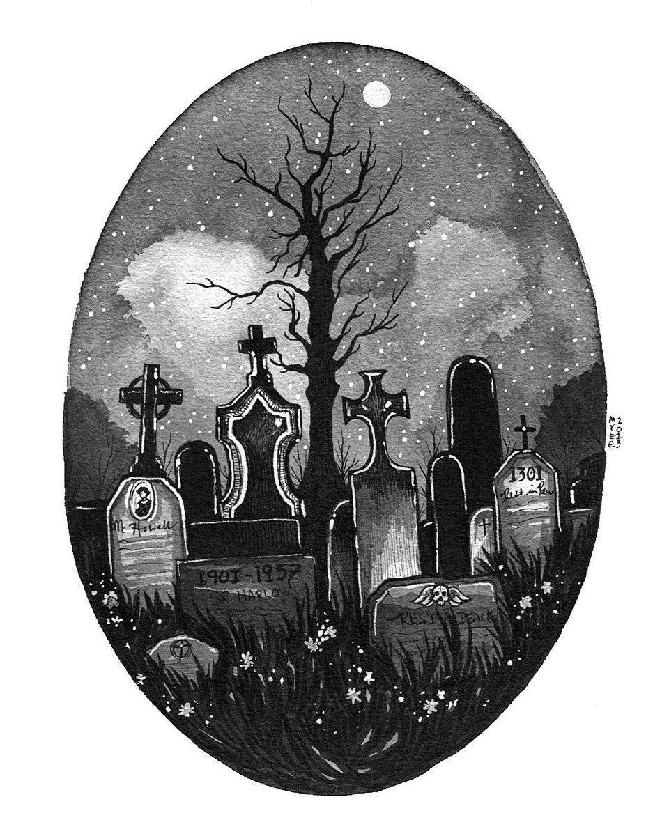 theboneforest's tweet photo. 💀 Day 02 : Overgrown Cemetery (@drawtober)
•
#art #illustration #painting #ink #indiaink #micronpen #gelpen #horrorart #horror #haunting #cemetery #graveyard #halloween #spookyseason #drawtober #drawtoberovergrowncemetery #inktober #31daysofhauntedart #theboneforest https://t.co/oJ9TSS8H95