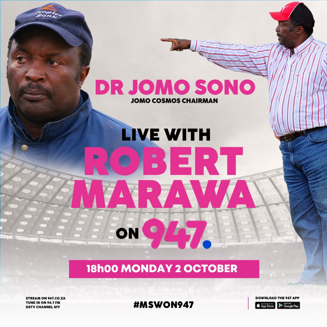 robertmarawa's tweet photo. A South African football icon who's been relatively quiet in recent years, last week he was back making headlines with a "big announcement!!" 

TONIGHT Dr Jomo Sono is LIVE in Studio on #MSWOn947..... Never a dull moment!! 

@947 @VumaFM @RISEfm943 @SowetanLIVE 
#ReactionMonday https://t.co/vNOA1wD8Ix