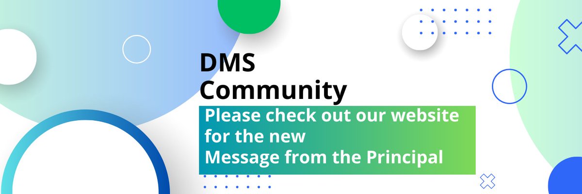 New up on our DMS website~ Message from the Principal.  Be sure to take a look! Upcoming events are also listed here.  #stayinformed