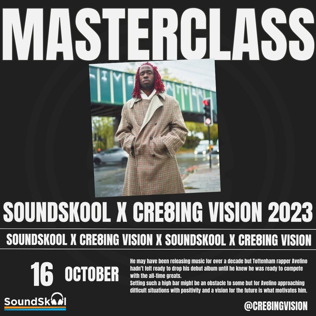 MASTERCLASS SERIES 🤩🔈

SoundSkool X Cre8ingVision
The first in our new bespoke monthly masterclass series for our lucky students ❤️ 

Happy to be back working with our old mates <a href="/cre8ingvision/">Cre8ing Vision</a> 

cc: <a href="/officialAvelino/">AVELINO 🌎</a> 

#SoundSkool