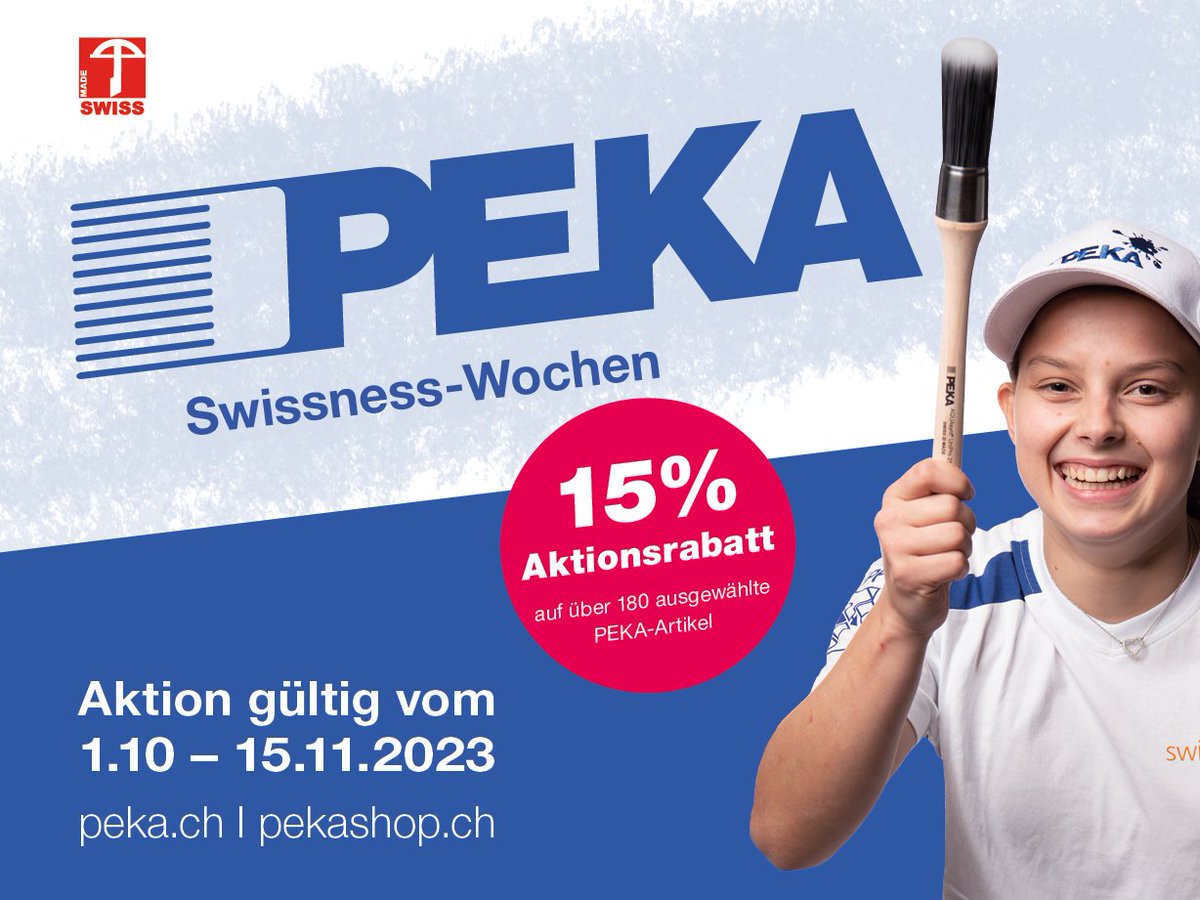 peka_ag's tweet photo. 🇨🇭✨ Entdecken Sie echte Schweizer Qualität! Sichern Sie sich einen 15 % Aktionsrabatt auf über 180 ausgewählte Top-Artikel, die unsere Liebe zur Schweizer Handwerkskunst repräsentieren.  🛠️💫

Link zum Bestellformular: https://t.co/ci5WmZzUtD

#SwissnessWochen #Handwerkskunst https://t.co/0MFnSG05iy