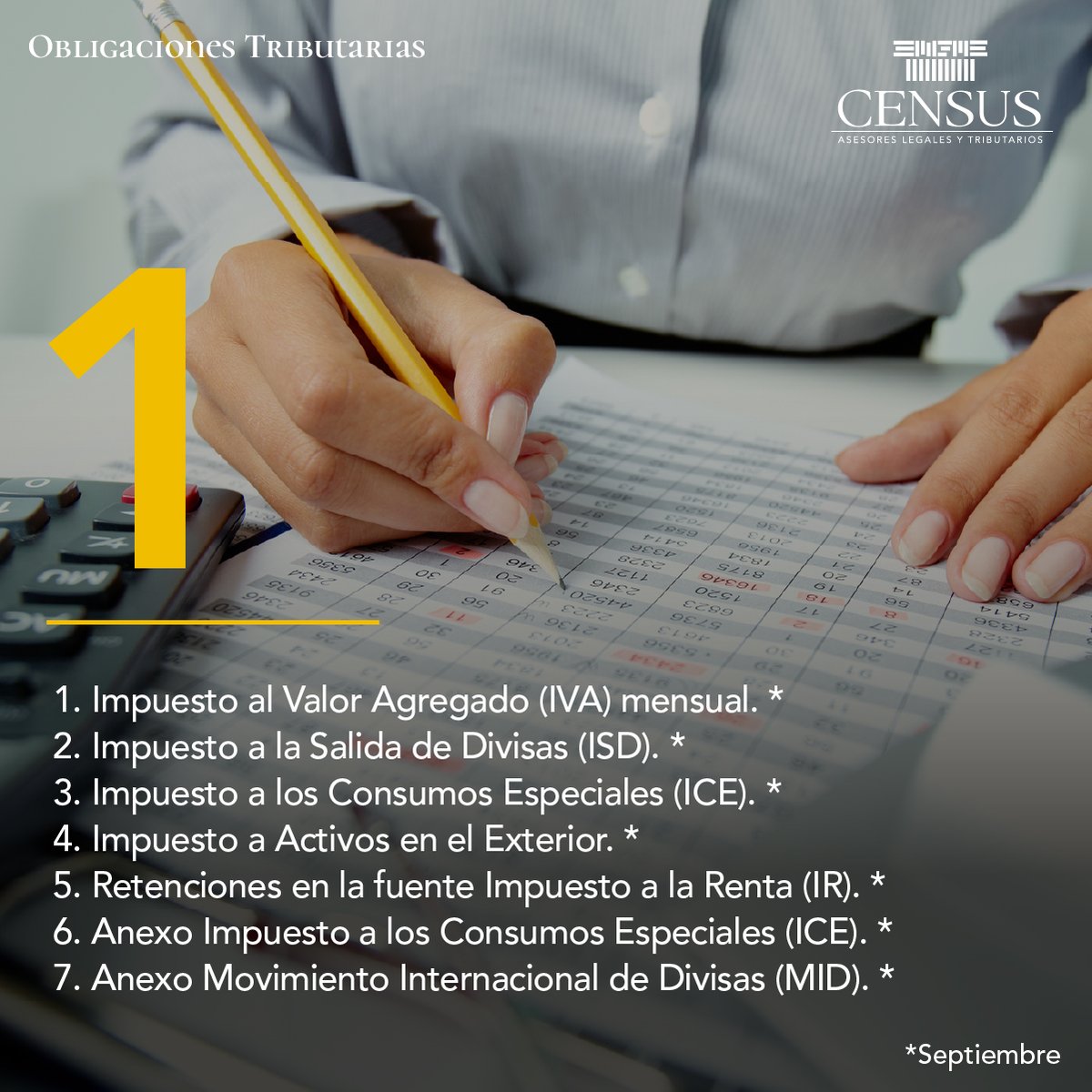 CensusEc's tweet photo. #CensusInforma | Te ofrecemos una recopilación de las #ObligacionesTributarias para el régimen general y al #RIMPE que deben ser cumplidas en octubre. Te recordamos cumplir con estas obligaciones para evitar posibles sanciones y multas.
#AsesoríaTributaria #Impuestos #SRI 📊💼 https://t.co/pYo3ZqFGGf