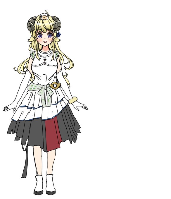 「sheep girl white dress」 illustration images(Latest)