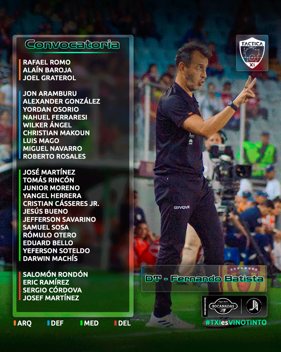 📋 Esta mañana del día de 2 de octubre, se hizo oficial el listado de convocados para afrontar esta nueva fecha FIFA para Venezuela-

🧐 ¿A quién agregarías o quitarías de la convocatoria?

📷: <a href="/yonnylen/">Yonny Del Rosario | Fotografia</a> / @Giornoxphotos

Presentado por:
🏆: @bocanadascigarstore
👕: @juvstore_