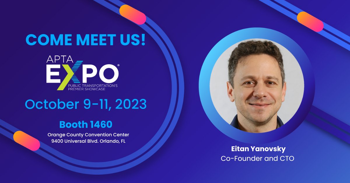 mobilit_io's tweet photo. #APTAExpo, industry's largest conference in the US every 3 years, it is a great opportunity to see everything in one place at one time. Our team is excited to see everyone CTO Eitan will talk about hot topics #cybersecurity and #ai. See us at booth 1460 https://t.co/yVqAWOX2y4. https://t.co/hy8EBGVWJy