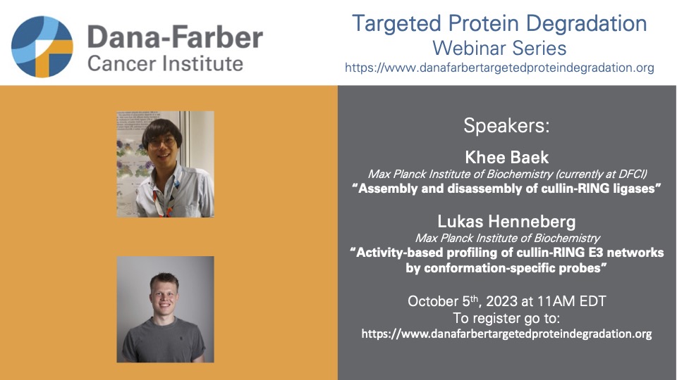 This week in the TPD seminars we are hosting two excellent speakers @KheewoongBaek and @LukasHenneberg sharing stories from work completed in Prof. Brenda Schulman's lab at Max Planck Institute for Biochemistry ! See you at 11am EST!!!