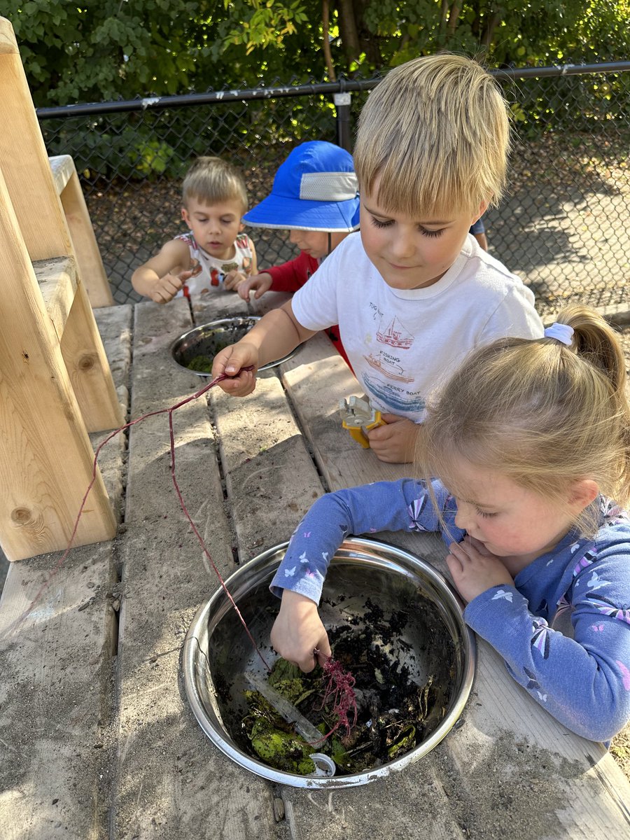 Getting creative in our mud kitchen this morning!