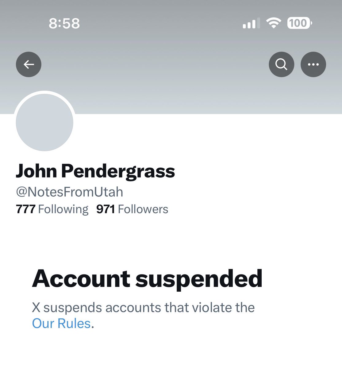 TexAtHeartUT's tweet photo. There was no reason to suspend his account. https://t.co/S72OBEHrpu
