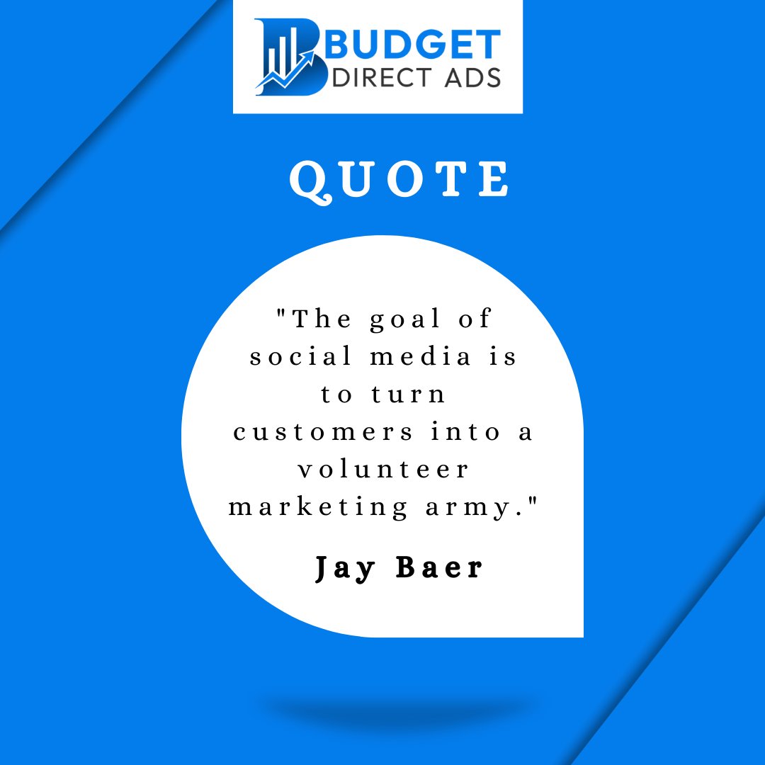 'The goal of social media is to turn customers into a volunteer marketing army.' - Jay Baer
#socialmediamarketingagency #socialmediamarketingservice #socialmediaadvertising #contentmarketingstrategist #contentmarketingmanager #contentmarketingagency #contentmarketingservices