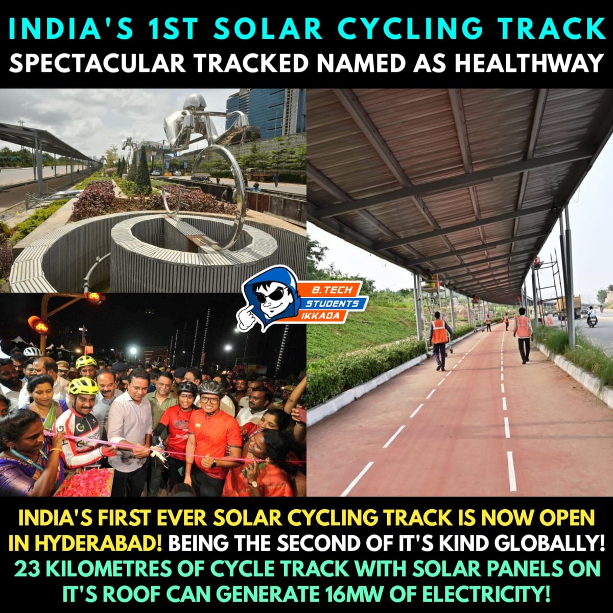 btsiconnects's tweet photo. Nature Lover and Cyclists ki Baaga Nacchutundhi 🤌😇
#Hyderabad #SolarCyclingTrack https://t.co/UCsPlm3RPQ