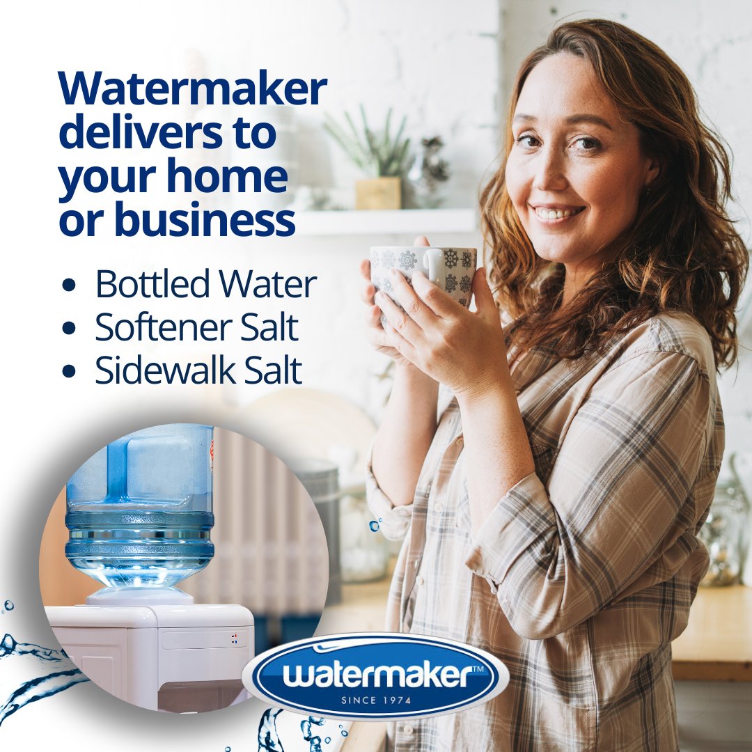 watermaker1974's tweet image. Our team delivers premium quality water straight to your doorstep, saving you time and hassle. Whether it's for your home or business, we've got you covered. 💧#WaterDelivery

• Bottled Water
• Softener Salt
• Sidewalk Salt

1-800-265-9184 Ext 3
sales@watermaker.ca
