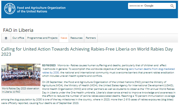 Our news story on #WorldRabiesDay 2023 in Liberia 🇱🇷
is now available 👇🏾🐶
📰fao.org/liberia/news/d…