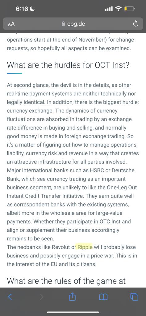 💥2023 ARTICLE ON NOVEMBER 2023 SEPA ONE LEG OUT UPGRADE FOR INTERNATIONAL INSTANT PAYMENTS MENTIONS RIPPLE 🚀🚀🚀🚀🚀🚀🚀🚀🚀💥