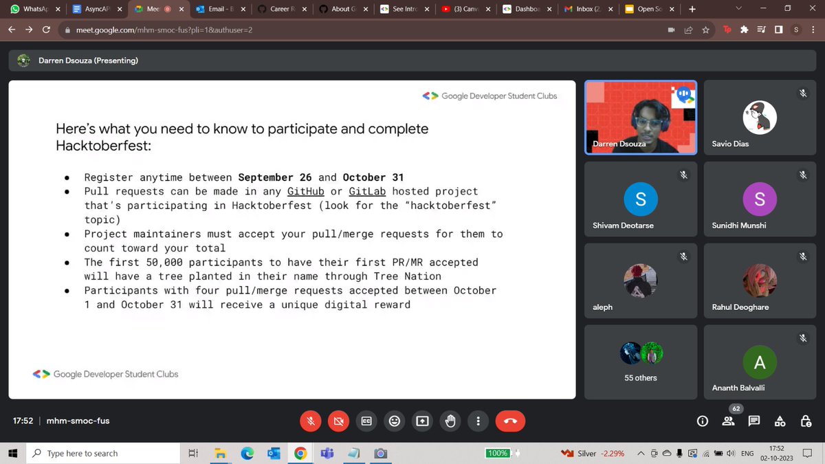 gdscfcrit's tweet photo. Today, we at GDSC FCRIT conducted our 2nd event - Introduction to Open Source. 
The speakers of the session gave detailed information about Open Source, the benefits, and the various Open Source programs. We express our sincere gratitude to the speakers and all the participants✨ https://t.co/mS1Io8z34O