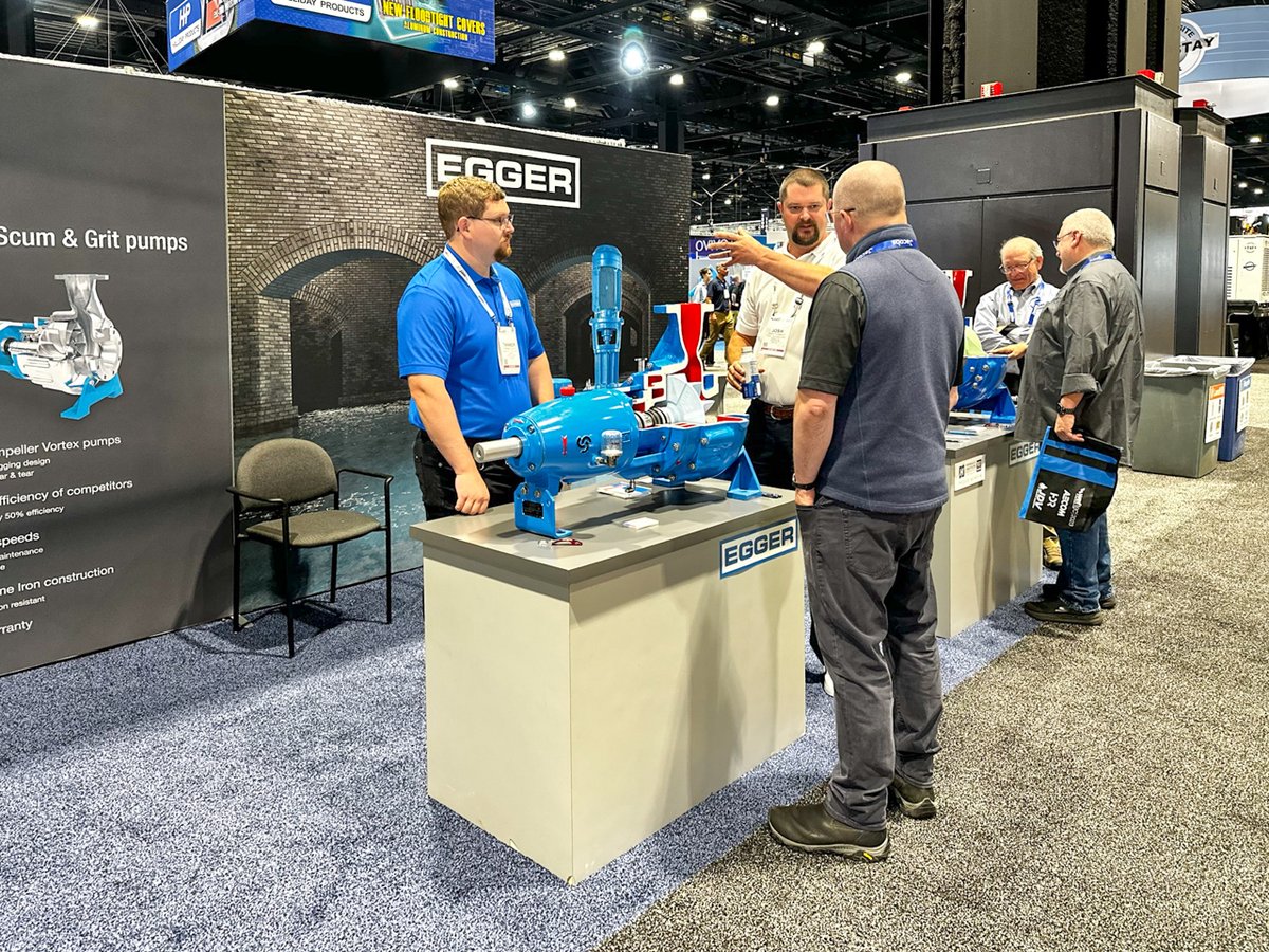 EggerPumps's tweet photo. Stop by the Egger Booth #250 in Chicago at #WEFTEC23 until Wed, Oct 4.  We are excited to connect with and show you the Iris Valve with 99.3% Repeatability and EGGER High Efficiency #GritPumps Helping #WastewaterTreatmentPlants Save #Energy. #eggerpumps #wastewater https://t.co/R1R3UuZKmH