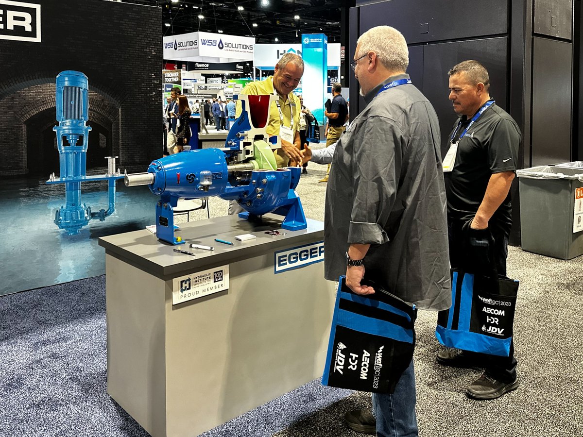 EggerPumps's tweet photo. Stop by the Egger Booth #250 in Chicago at #WEFTEC23 until Wed, Oct 4.  We are excited to connect with and show you the Iris Valve with 99.3% Repeatability and EGGER High Efficiency #GritPumps Helping #WastewaterTreatmentPlants Save #Energy. #eggerpumps #wastewater https://t.co/R1R3UuZKmH