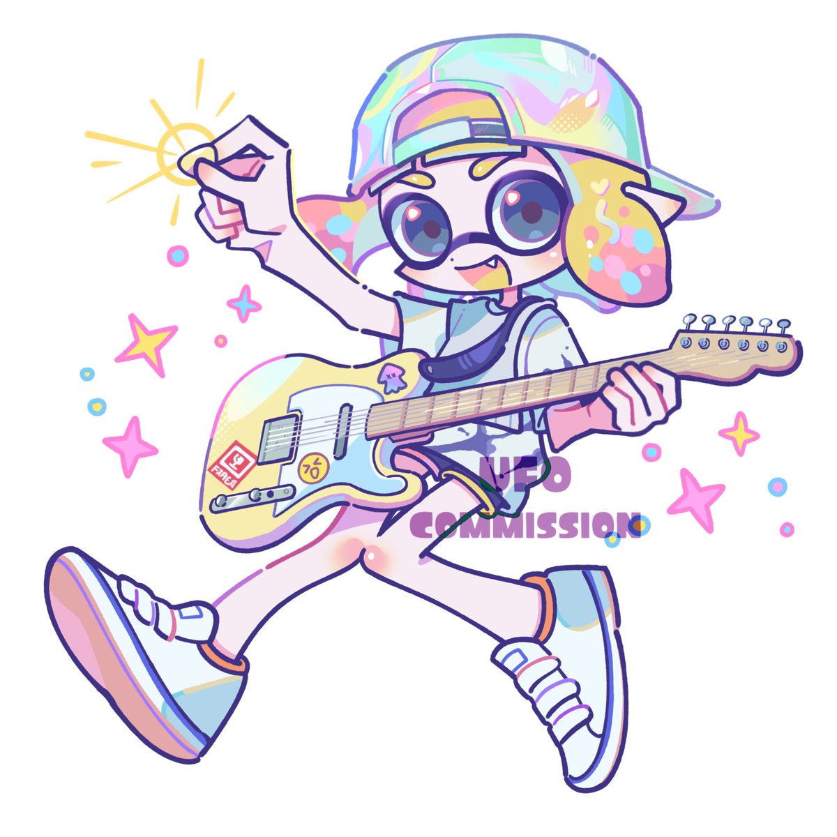 UFO_sw's tweet photo. 스플 커미션✨️
기타와 함께 몽글타입 전신 작업했습니다!🎸🎸 https://t.co/4MhPuDaGFw