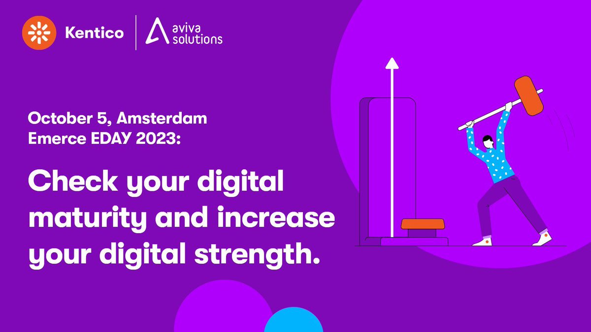 5 oktober 2023 - E-day is hier, dé dag van digitale kracht! 💻 
Doe mee en toon je digitale vaardigheden op onze stand. Neem deel aan onze "Digitale Kracht Uitdaging" en win een GRATIS digitale maturity test van Kentico! 
#EDay2023 Meer info: buff.ly/3LEtdhK