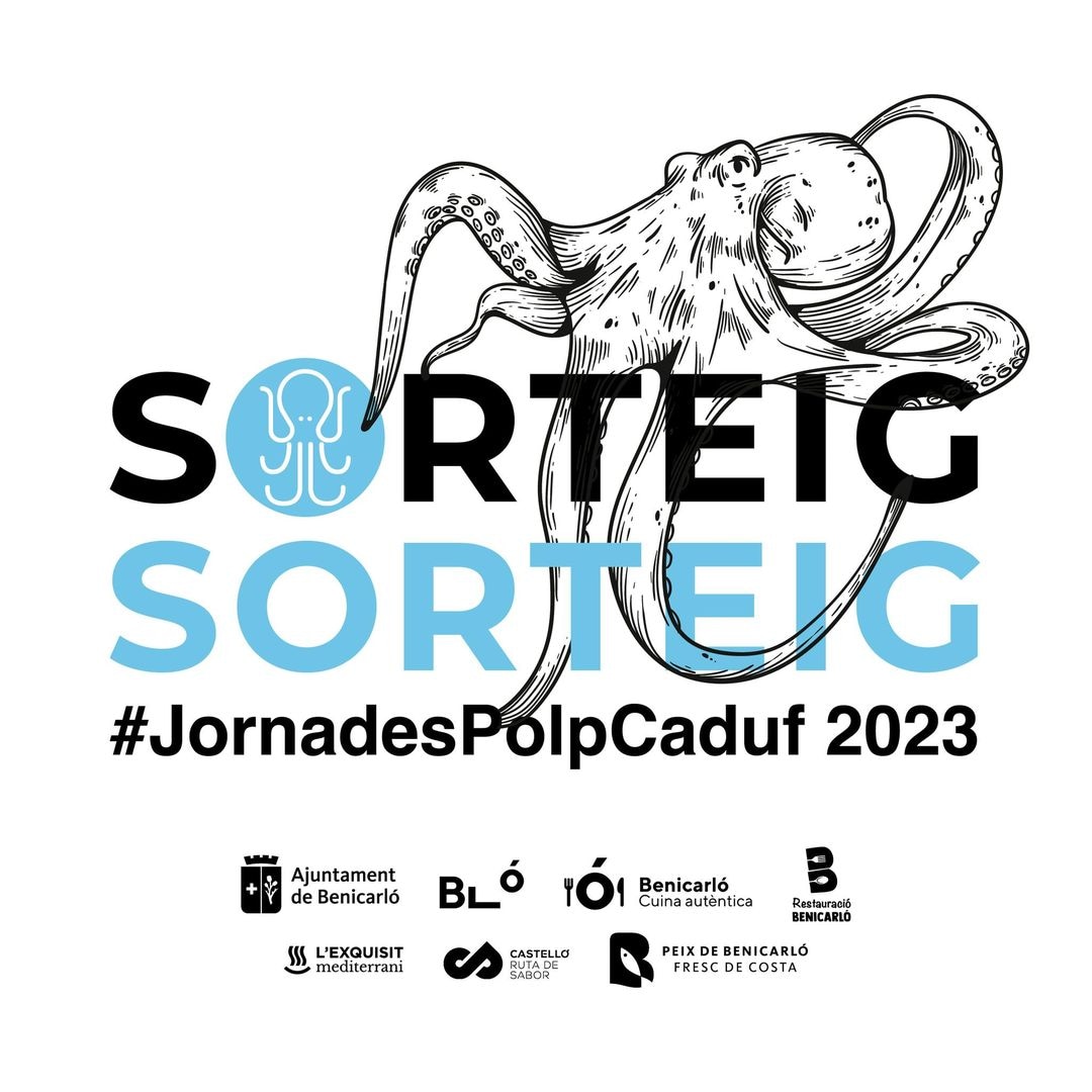 BenicarloTravel's tweet photo. 🐙 SORTEIG #JornadesPolpCaduf2023 🐟 

▪️Segueix-nos a Facebook o Twitter o Instagram.
▪️Segueix també a Restauració Benicarló a Facebook o Instagram.
▪️Etiqueta la persona que vols que t'acompanye. 

Fins al 15 d'octubre.🍀

Premis i bases legals 👉 https://t.co/NPhBdqIx0e https://t.co/XamF8h3kpV