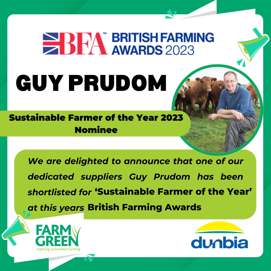 DunbiaGroup's tweet photo. We are delighted to announce that one of our dedicated suppliers Guy Prudom has been nominated for ‘Sustainable Farmer of the Year’ at the @FarmingAwards 2023. Sustainability and efficiency is at the core of Guy’s business 👏
Read more here: https://t.co/kibTADBkNy
#FarmGreen https://t.co/Qz5QqyHAsn