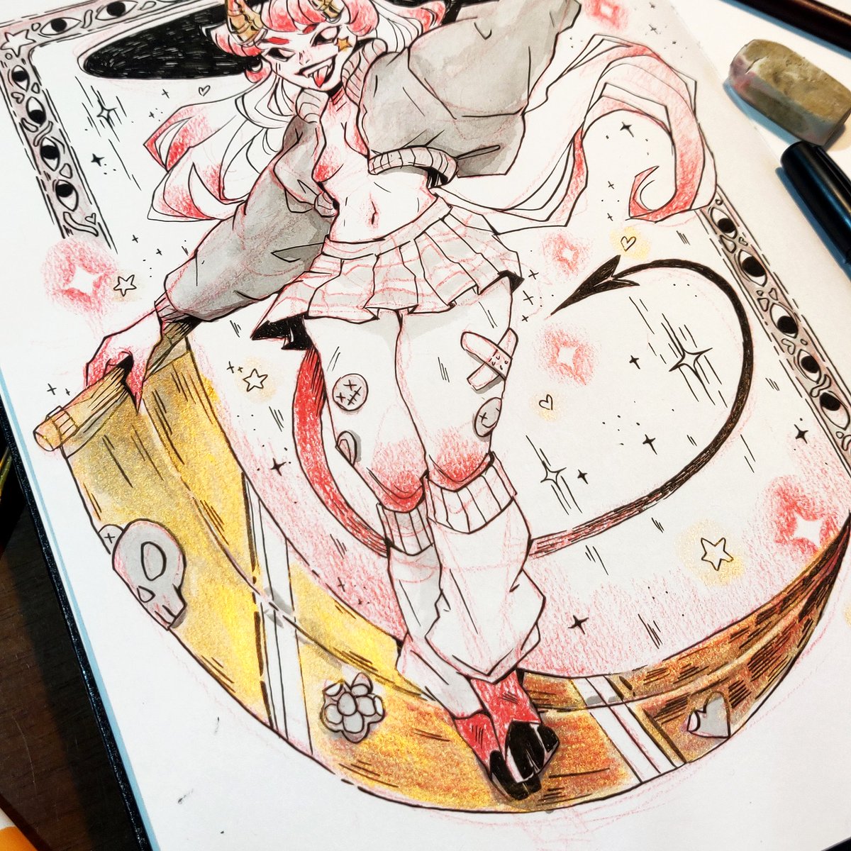 It's officially spooky and ink+ paper season! I love the "Cursed Relics" prompt list a lot , here's "scythe" from week 1💀