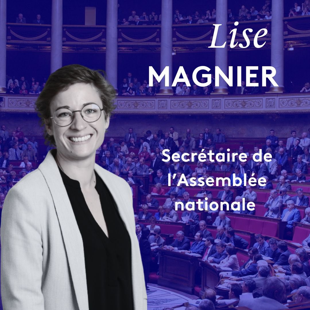 Félicitations à <a href="/NaimaMoutchou/">Naïma Moutchou</a> reconduite dans ses fonctions de Vice-présidente de l’<a href="/AssembleeNat/">Assemblée nationale</a>, ainsi qu’à <a href="/lise_magnier/">Lise Magnier</a> désignée Secrétaire lors de l’installation du nouveau Bureau
