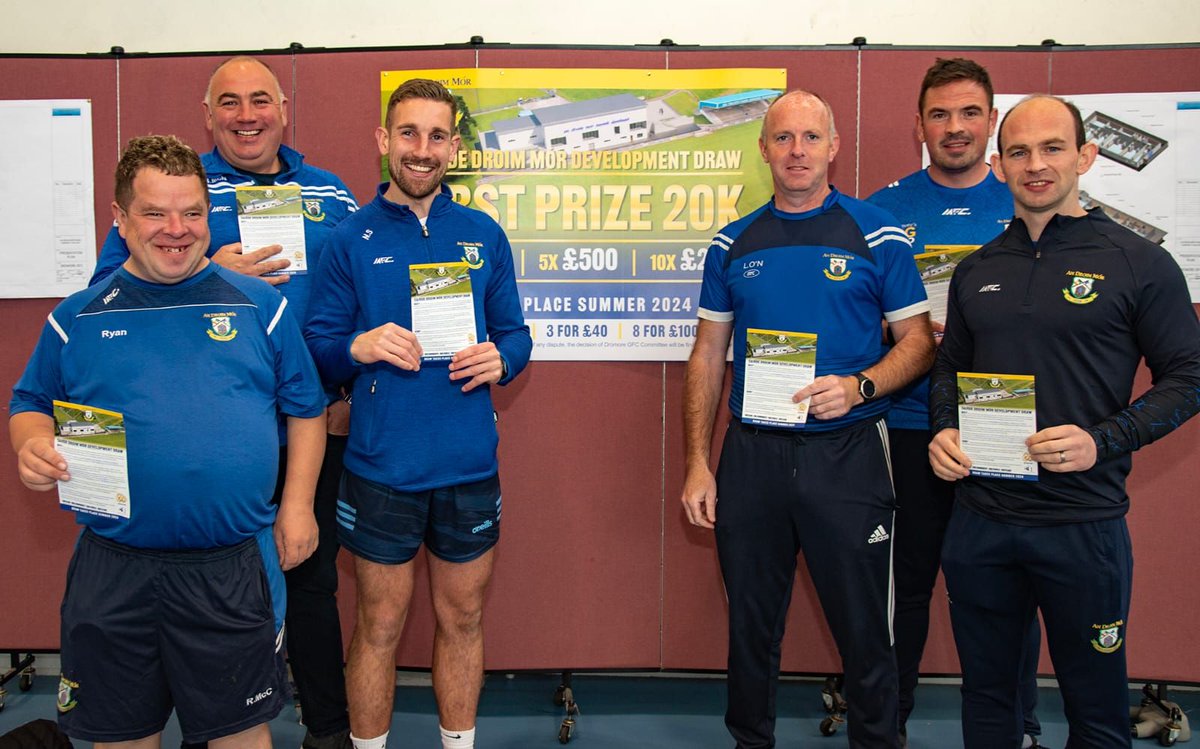 dromoregfc's tweet image. Cairde Droim Mór are delighted to launch their major Development Draw with £30k in prizes and a top prize of £20k!

The development draw is the key initiative as part of the fundraising drive for a much needed new club pavilion for Dromore GFC.