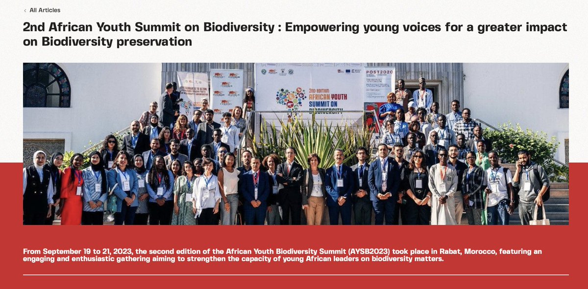 ⏰ Almost 2 weeks since the end of the #AYSB2023!
Gathering +200 participants from across the continent this Summit aimed at empowering &amp; engaging African youth in the implementation of tangible projects to preserve🌍
🔙to the event &amp; find out the next 👣: shorturl.at/ewN17