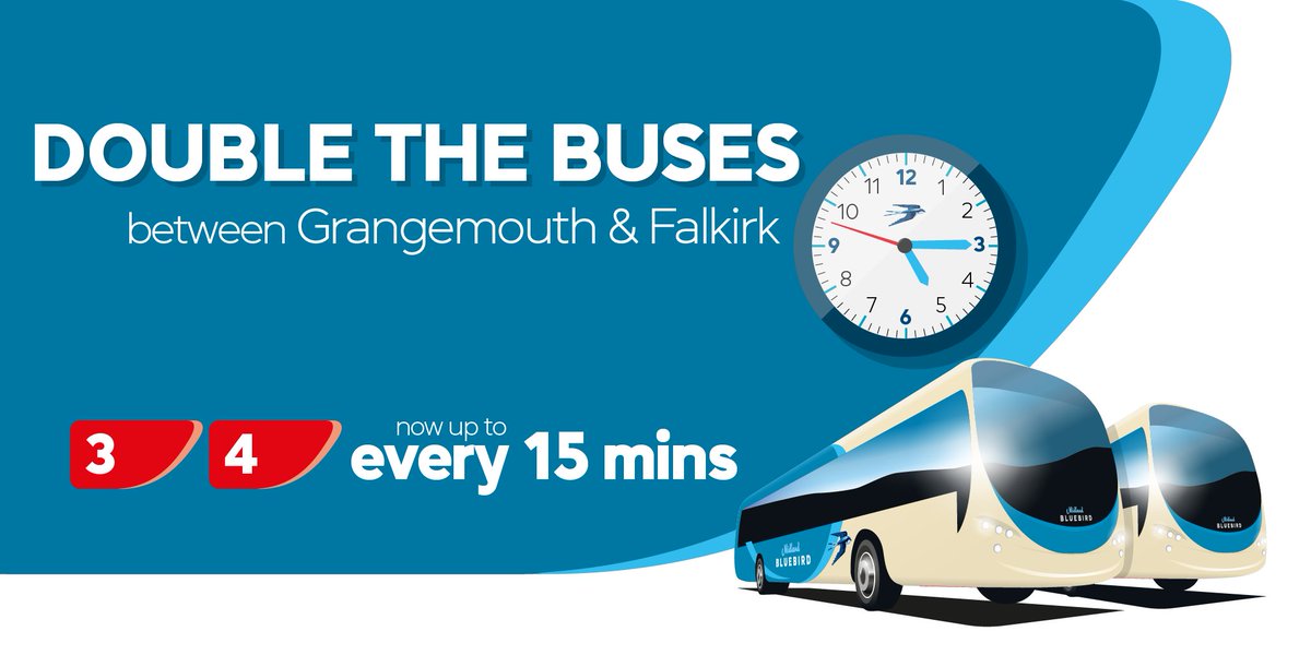 👀 Live in Grangemouth? 

🚌 Services 3 & 4 have double the number of buses, with a new every 15-minute timetable 🚌🕒

🔍Check out your new timetable here 👉 ow.ly/Gf6v50PRYuW

#Grangemouth #ChooseBus