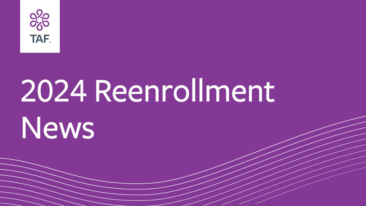 UPDATE: An email went out today with 2024 Reenrollment directions, including options to apply for Reenrollment by text, email, online, QR code, or paper application. Your 2024 Reenrollment dates are dependent on whether you are in the Purple or Teal Reenrollment Groups.